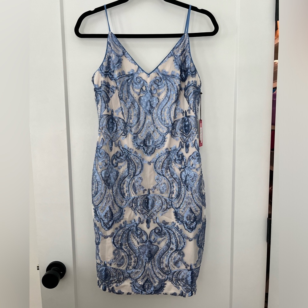 Vince Camuto sheer dress with sequin
